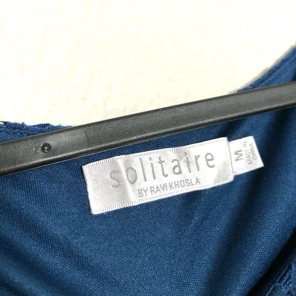 Blue Lace Maxi Dress - Sleeveless High-Low Evening Gown - Picture 2 of 9